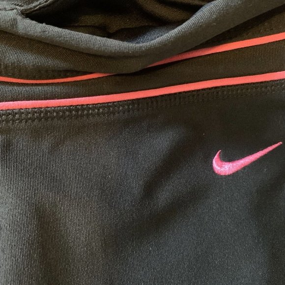 Nike Dri-Fit Black Cropped Leggings w/ Pink Trim Medium - Picture 4 of 5